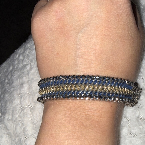 Stella and Dot Elegant Blue and Gold Bracelet - Picture 1 of 4